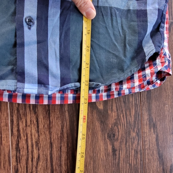 Boy Bundle Button Down Dress Red White Plaid Checker Pattern Shirts Blue Blazer - Picture 5 of 10